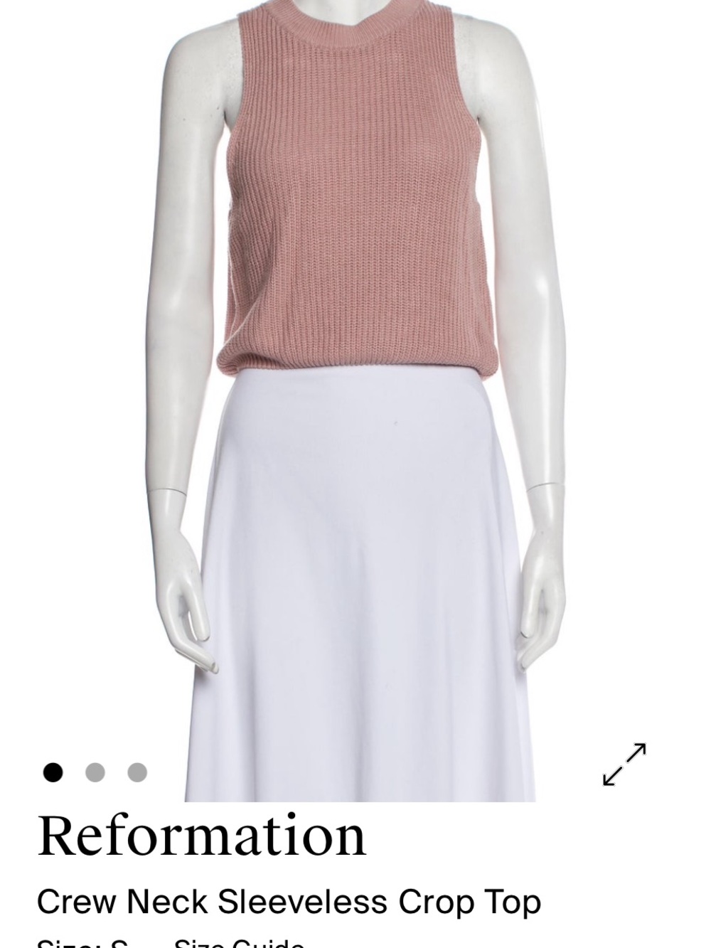 Reformation Dusty Rose Sleeveless Knit Crop Top